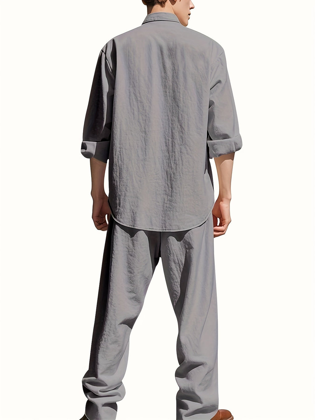 Owen Men's Casual Linen Set, alternate angle 9