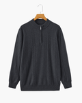 Men's 100% Cashmere Ribbed Half-Zip Jumper, alternate angle 2