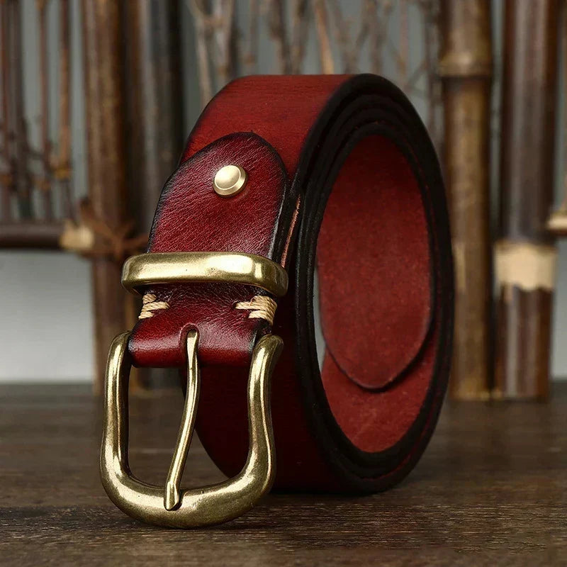 Valdrin Men's Handcrafted Leather Belt, alternate angle 2