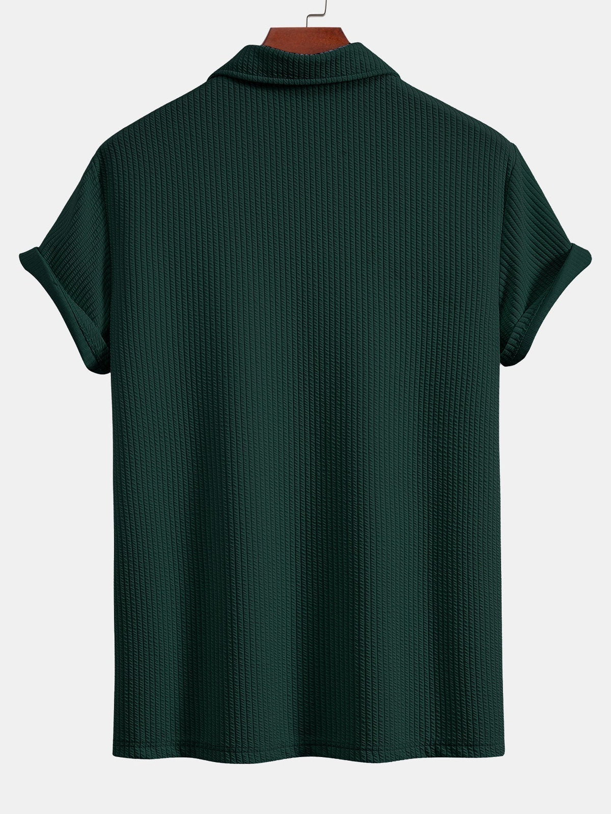 Men's Textured V-Neck Polo & Trousers Set, alternate angle 12