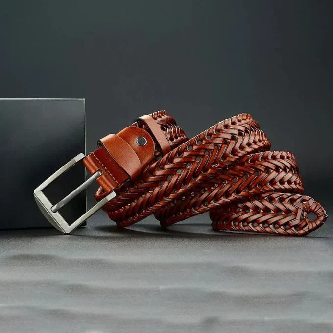 Men's Handcrafted Braided Leather Belt, alternate angle 2