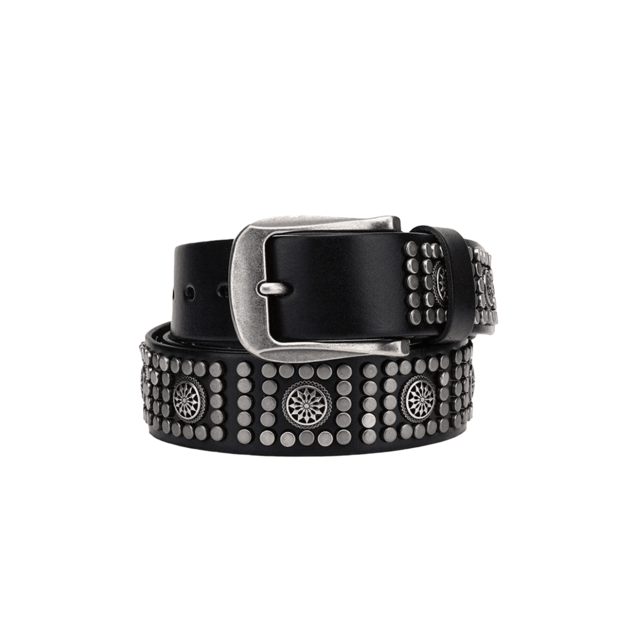 Makan Men's Studded Leather Belt, alternate angle 3