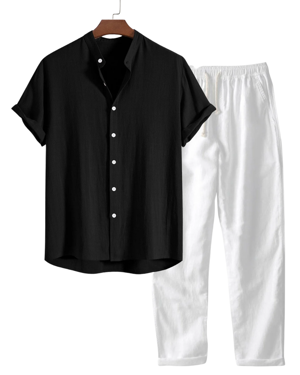 Leo Men's Santorini Linen Summer Set, alternate angle 1