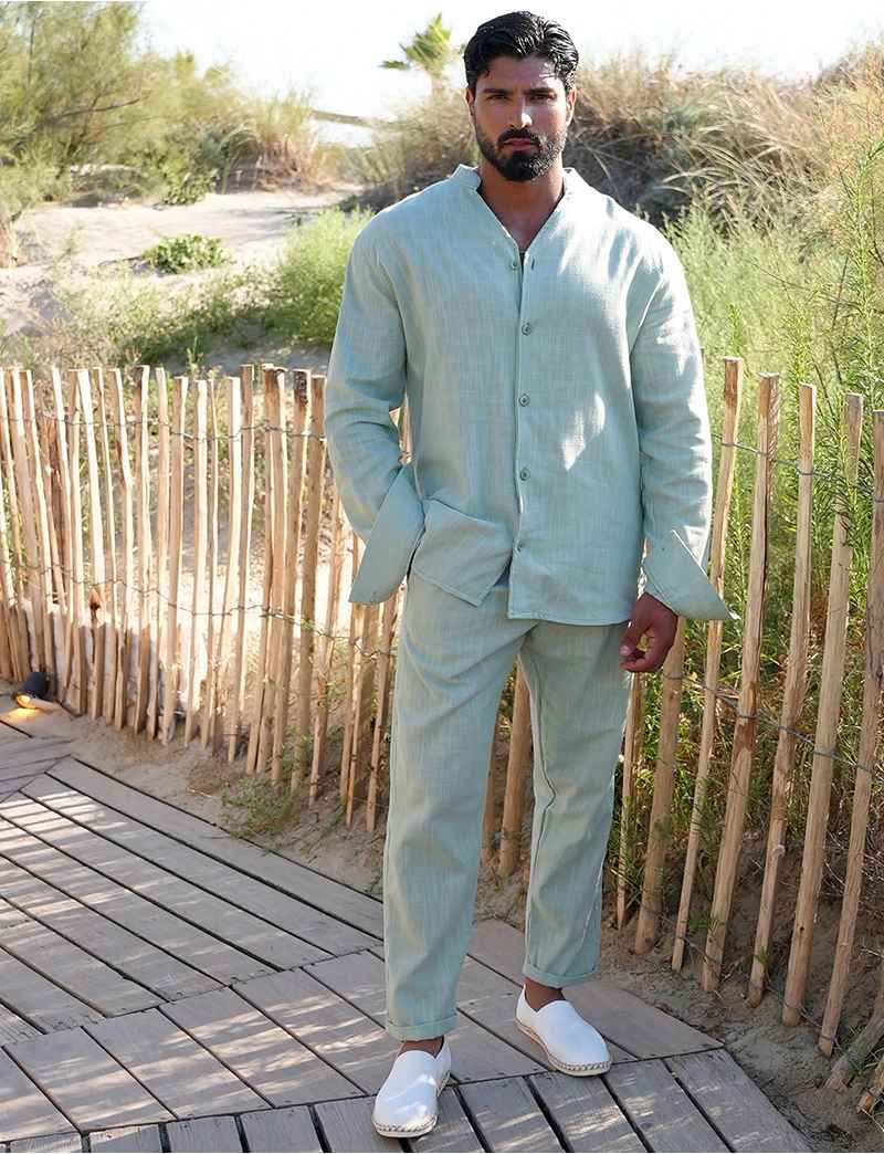 Theo Men's Linen Co-Ord Set, alternate angle 2