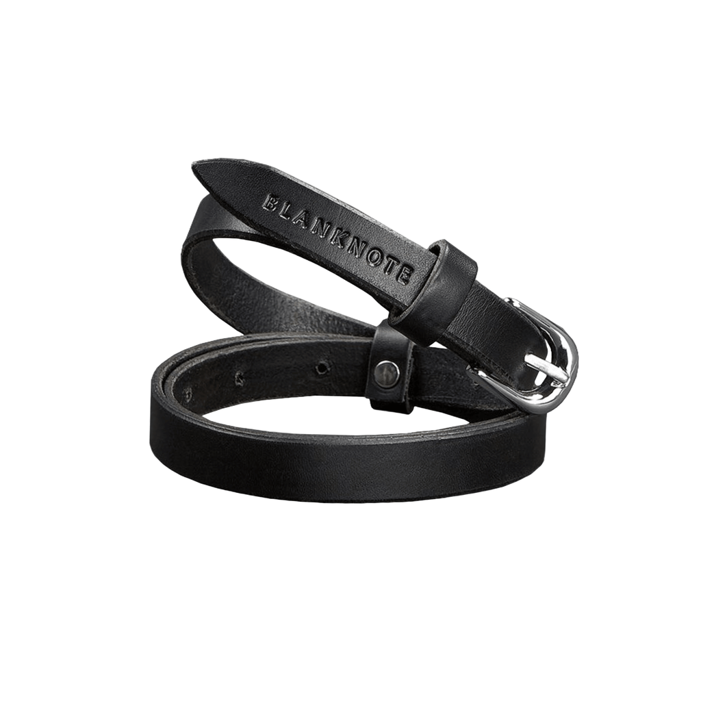 Handmade Narrow Leather Belt, alternate angle 1