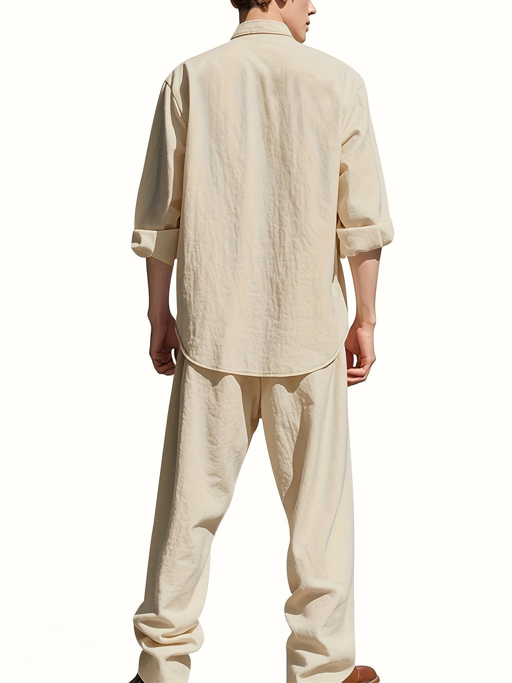 Owen Men's Casual Linen Set, alternate angle 1