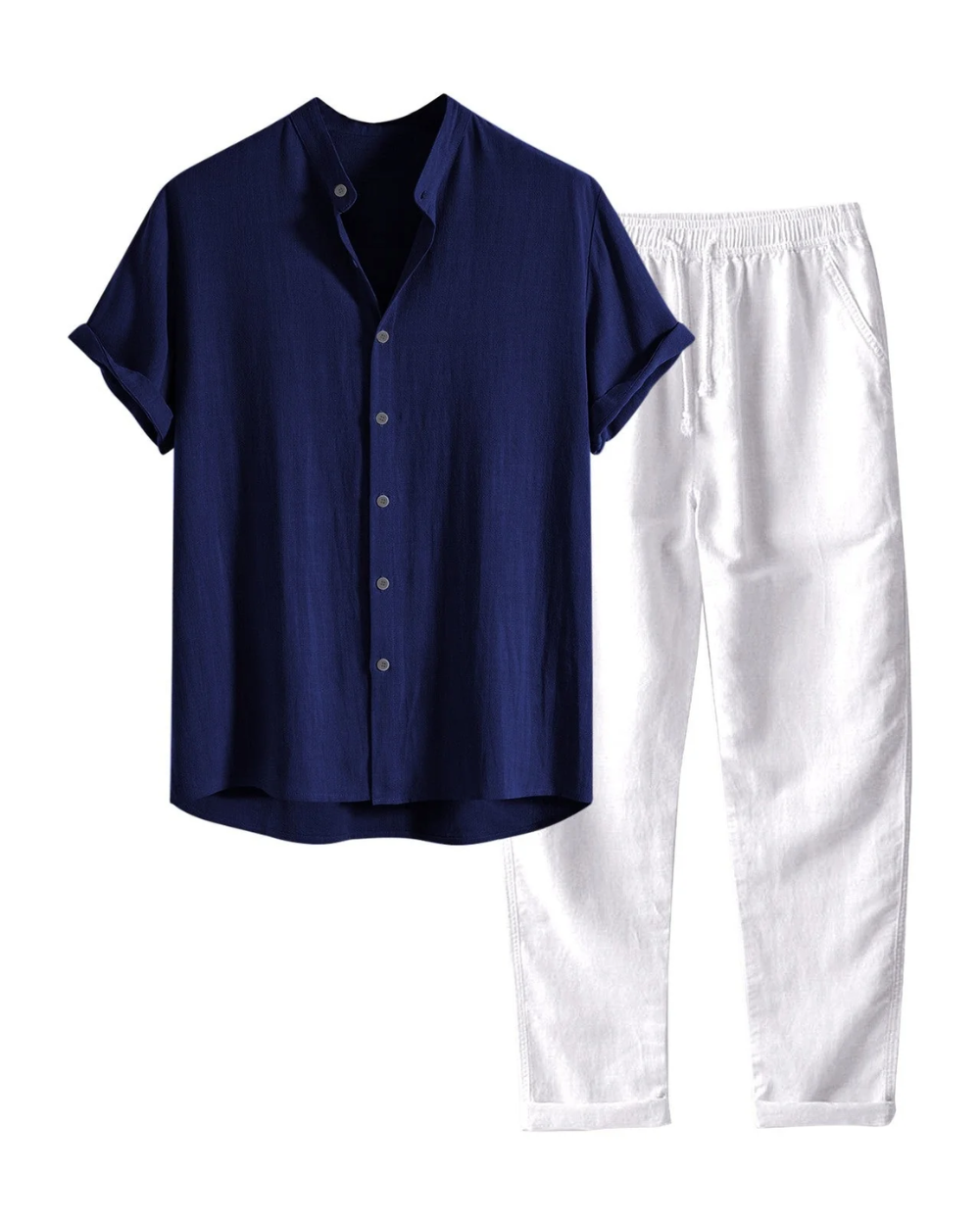 Leo Men's Santorini Linen Summer Set, alternate angle 2