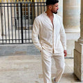 Theo Men's Linen Co-Ord Set photographed for Eaton Row Co.