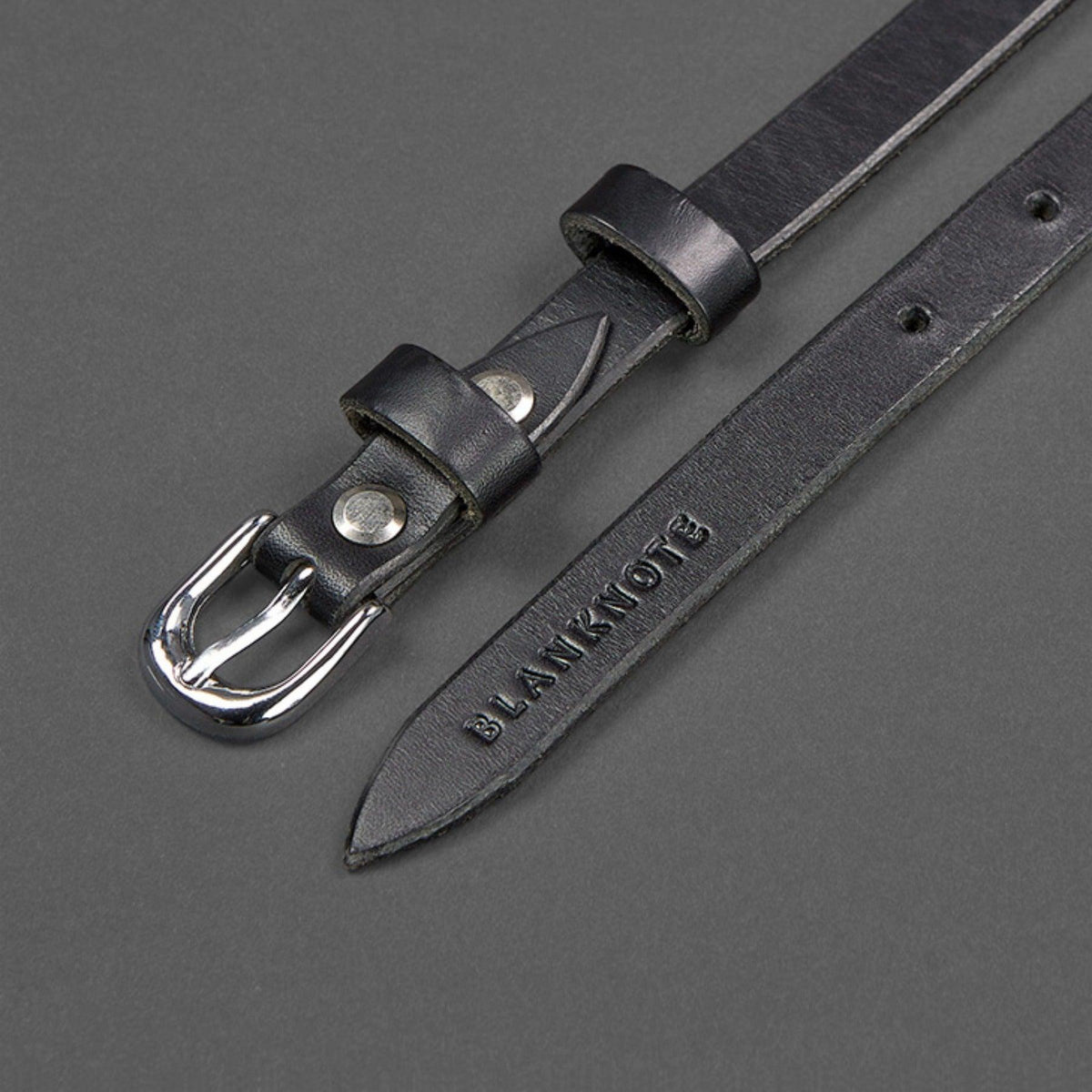 Handmade Narrow Leather Belt, alternate angle 4