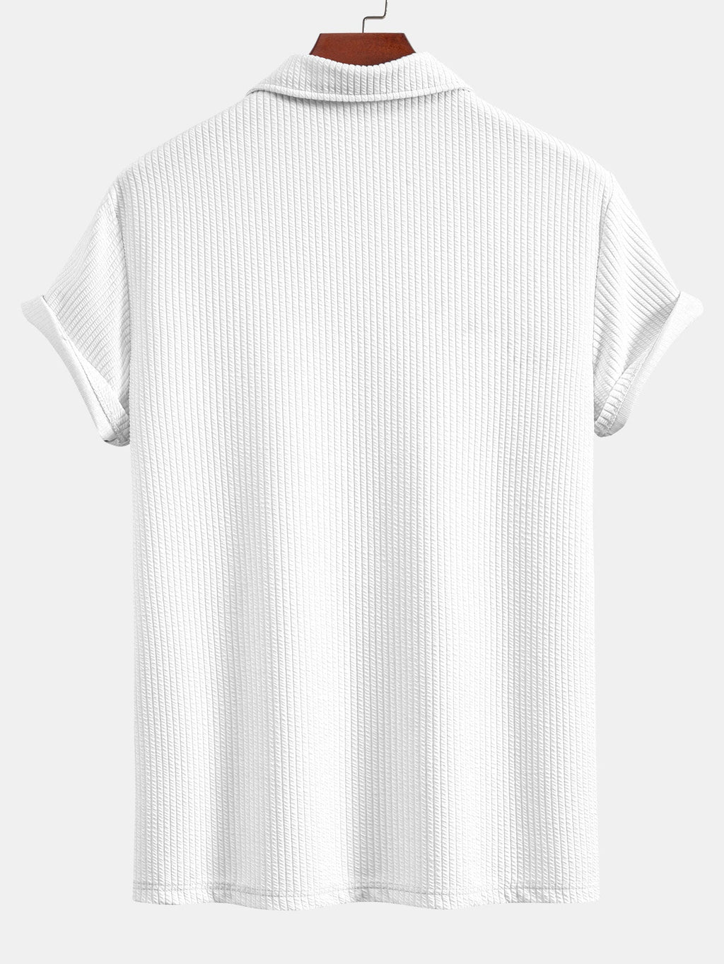 Men's Textured V-Neck Polo & Trousers Set, alternate angle 10