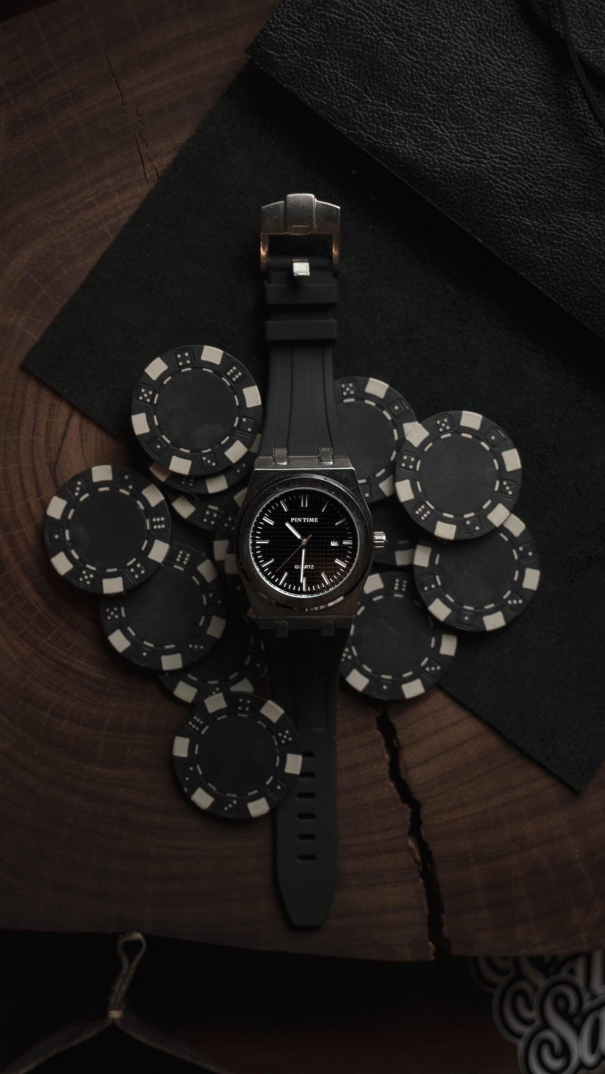 Men's Luminous Silicone Strap Watch, alternate angle 3