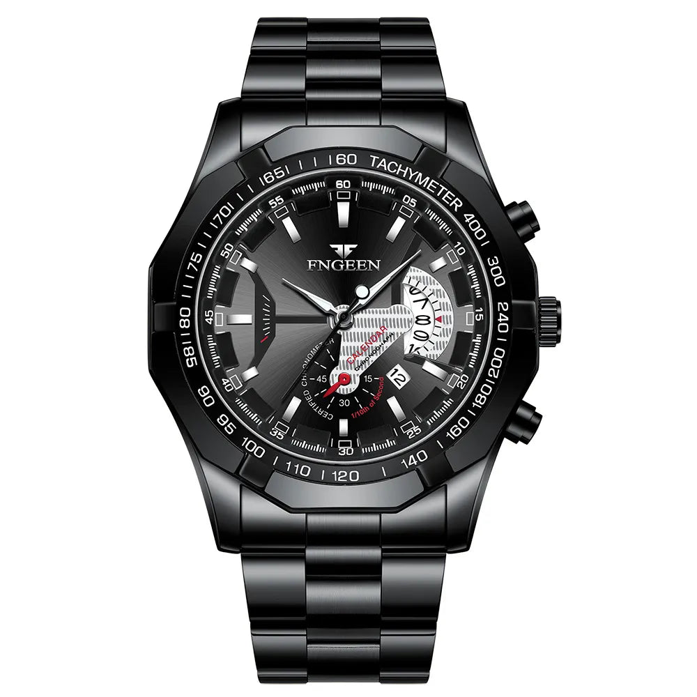 Engeen Men's Automatic Steel Watch photographed for Eaton Row Co.