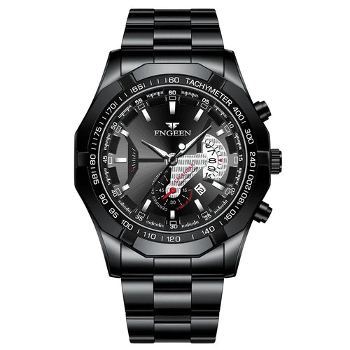 Engeen Men's Automatic Steel Watch photographed for Eaton Row Co.