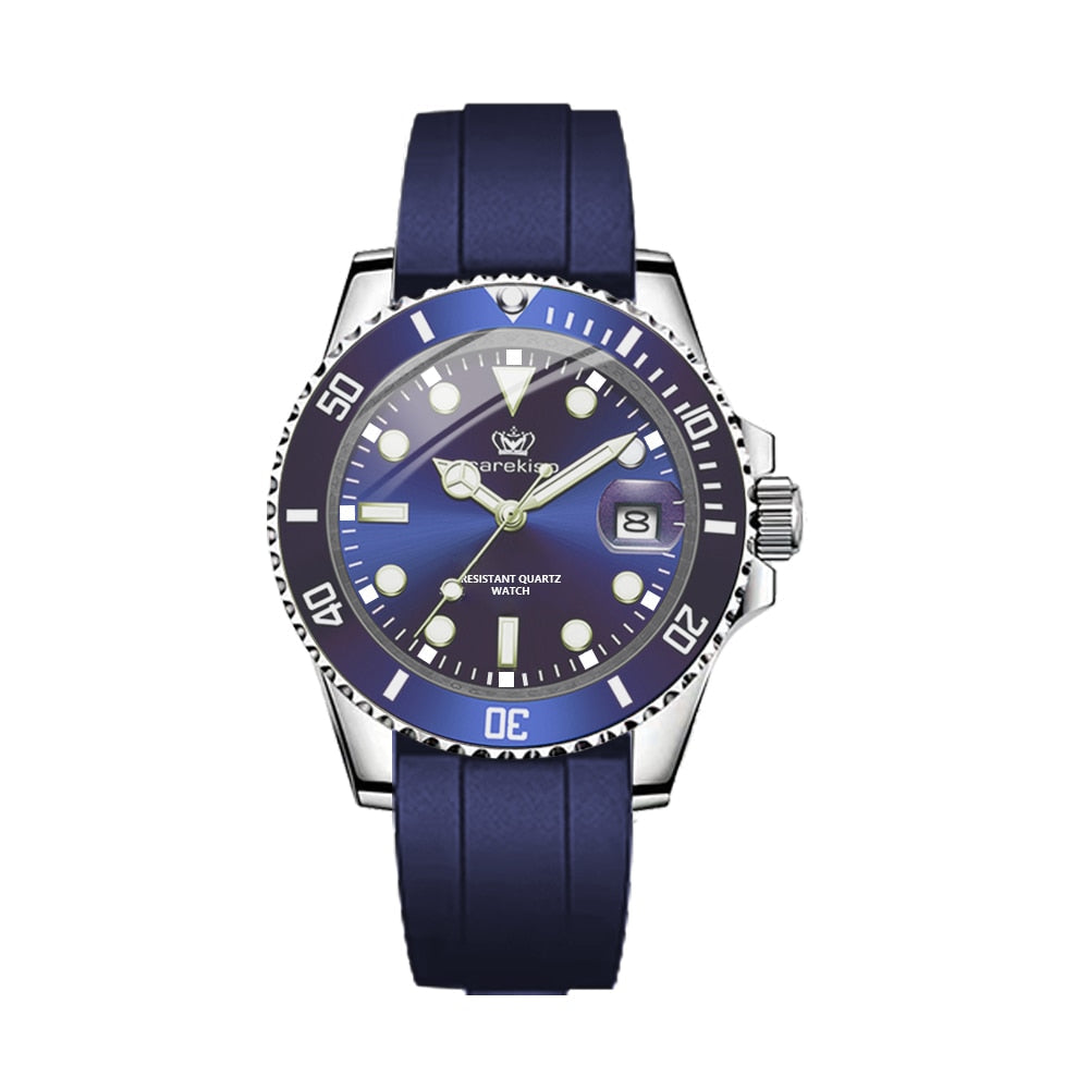 Men's Subdate Sport Leather Strap Watch, alternate angle 1