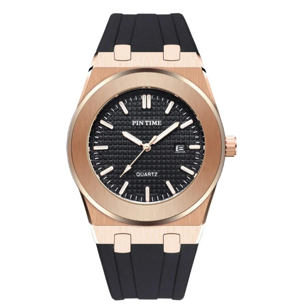 Men's Luminous Silicone Strap Watch, alternate angle 1