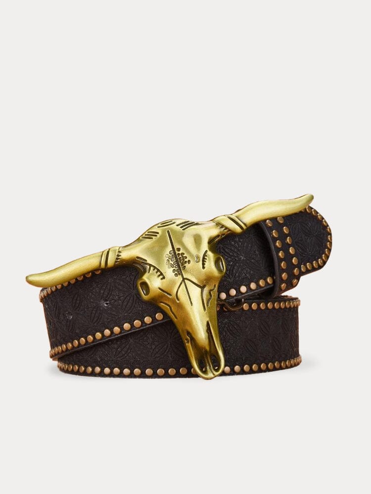Men's Vintage Western Cowboy PU Belt, alternate angle 2
