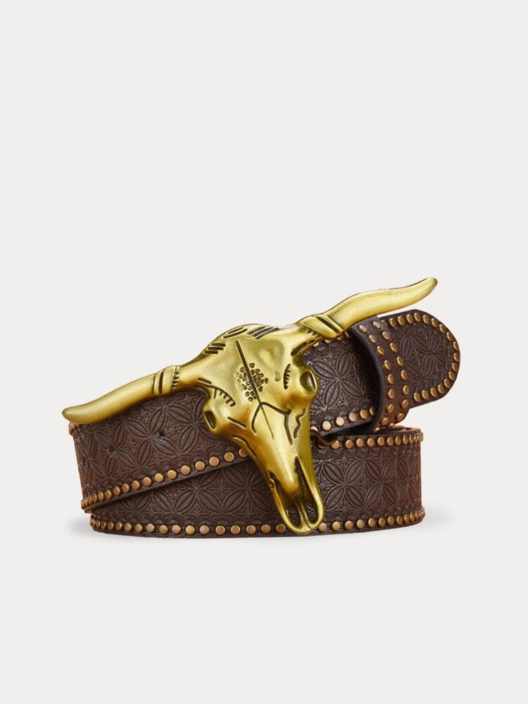 Men's Vintage Western Cowboy PU Belt, alternate angle 1