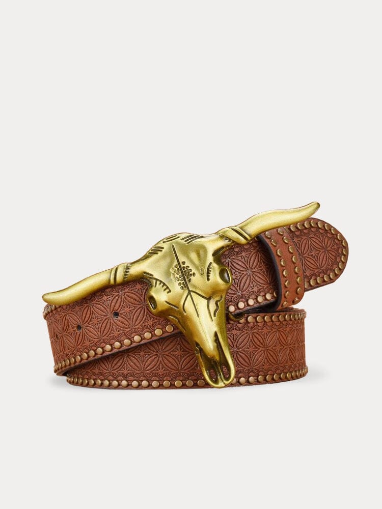 Men's Vintage Western Cowboy PU Belt photographed for Eaton Row Co.