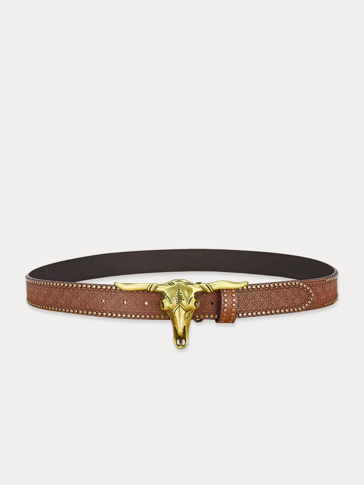 Men's Vintage Western Cowboy PU Belt, alternate angle 3