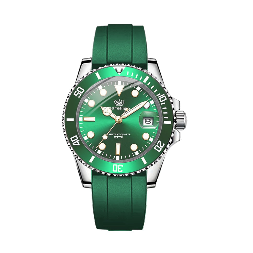 Men's Subdate Sport Leather Strap Watch, alternate angle 2