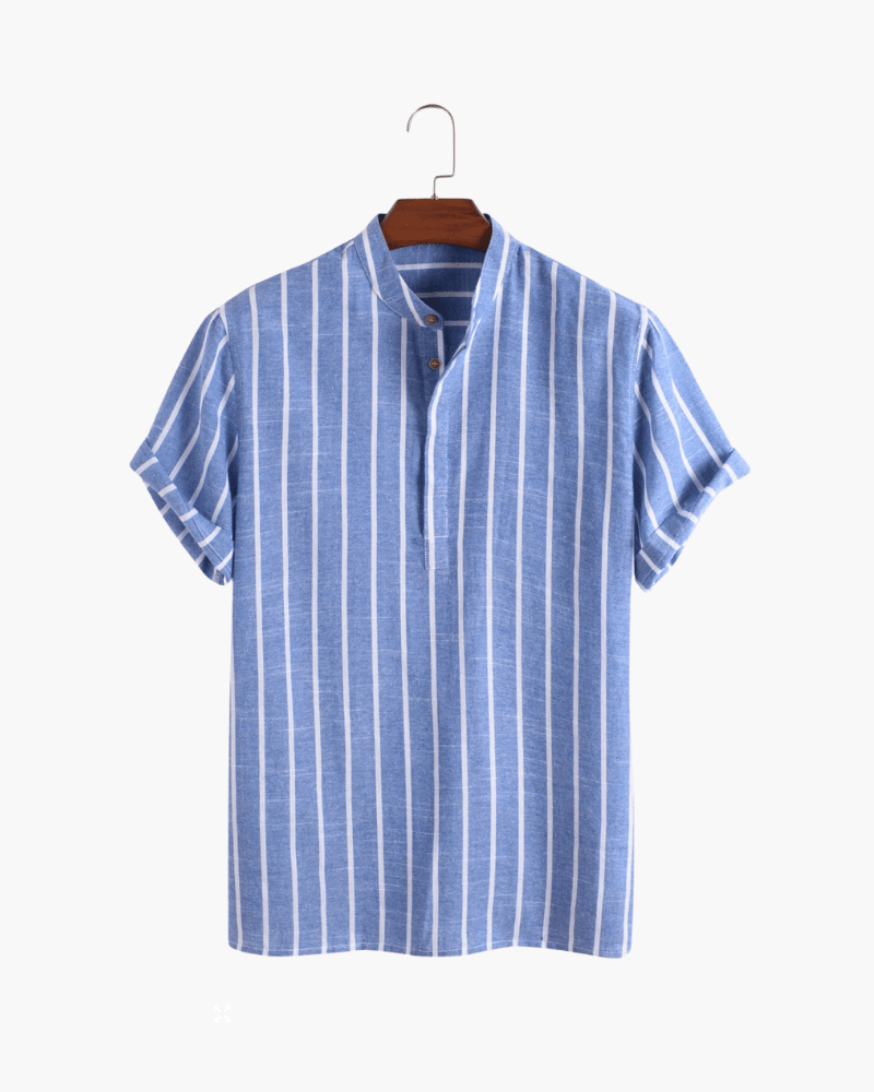 Bari Men's Organic Cotton Sailor Polo Shirt photographed for Eaton Row Co.