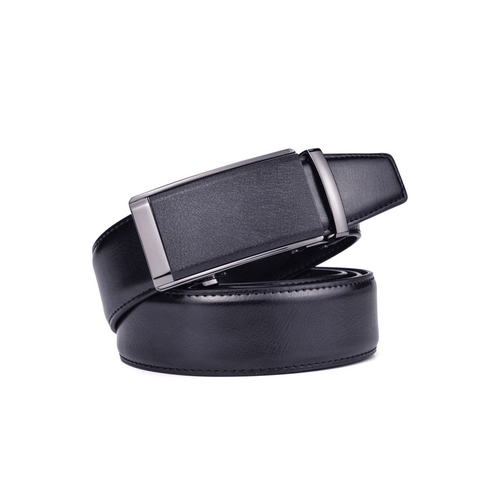 Camaro Men's Black Leather Suit Belt, alternate angle 1