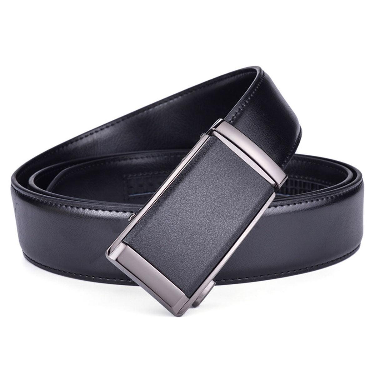 Camaro Men's Black Leather Suit Belt, alternate angle 2
