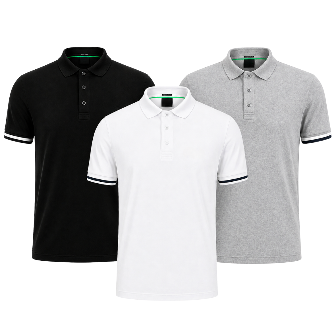 Men's Premium Polo Shirts – 3-Pack, alternate angle 5