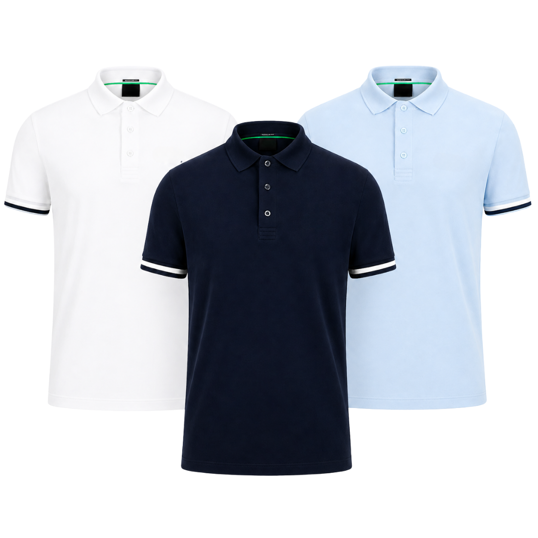 Men's Premium Polo Shirts – 3-Pack, alternate angle 7