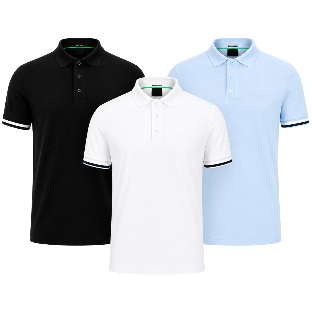 Men's Premium Polo Shirts – 3-Pack, alternate angle 8