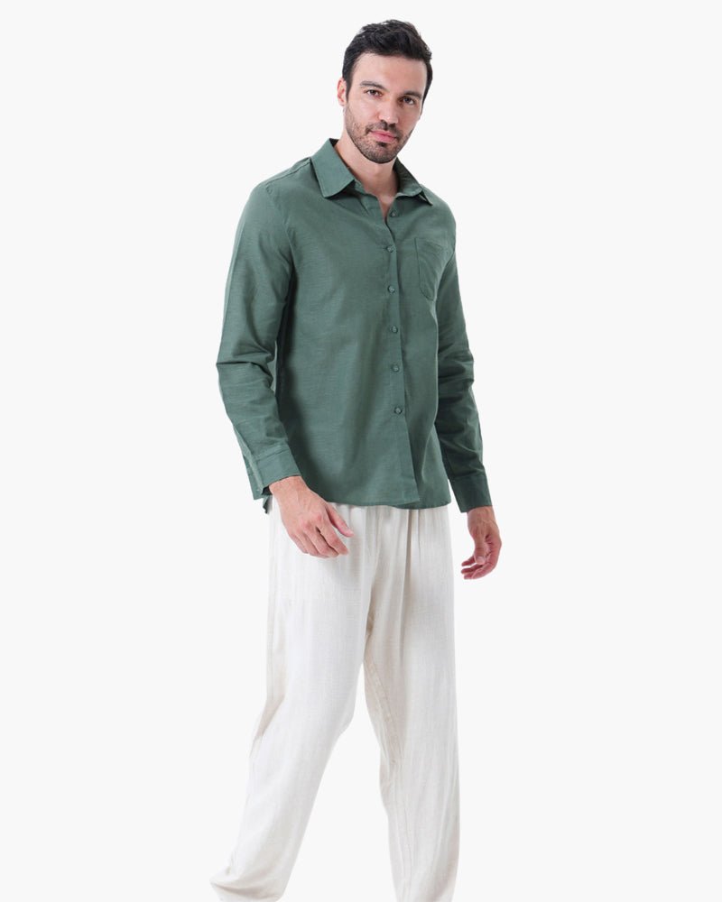 Cape Town Men's 100% Linen Shirt, alternate angle 9