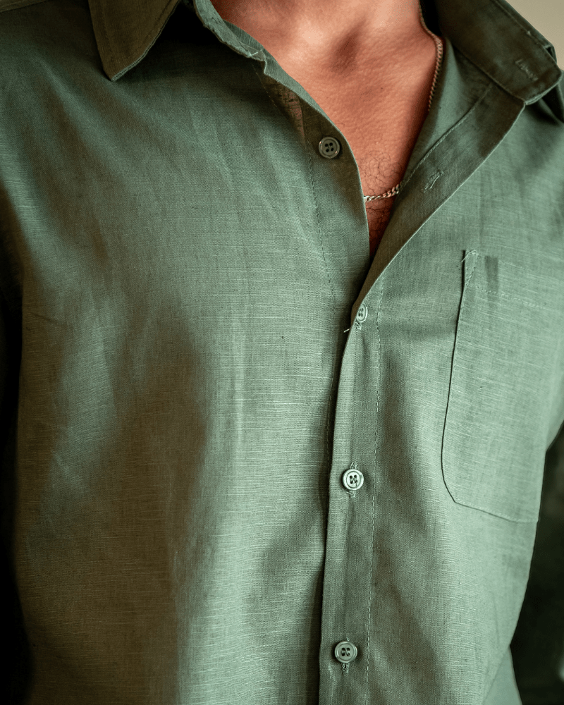 Cape Town Men's 100% Linen Shirt, alternate angle 8