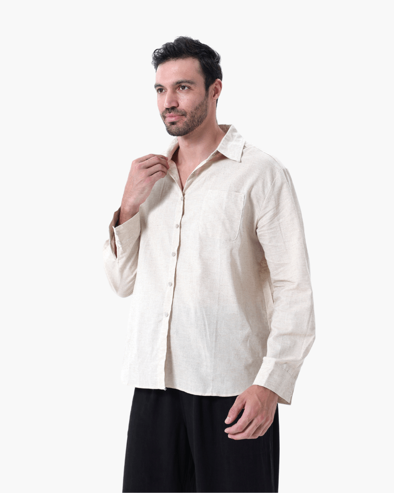 Cape Town Men's 100% Linen Shirt, alternate angle 3