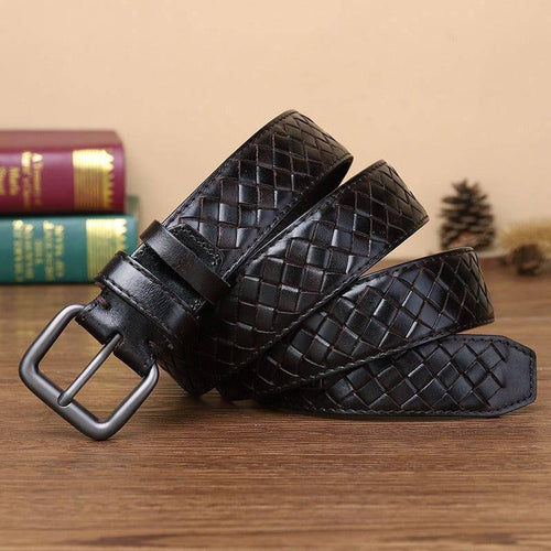 Anatol Men's Braided Leather Belt photographed for Eaton Row Co.