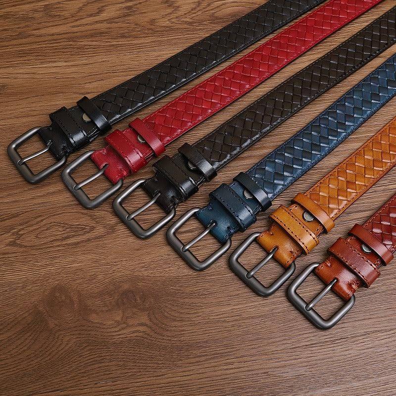 Anatol Men's Braided Leather Belt, alternate angle 8