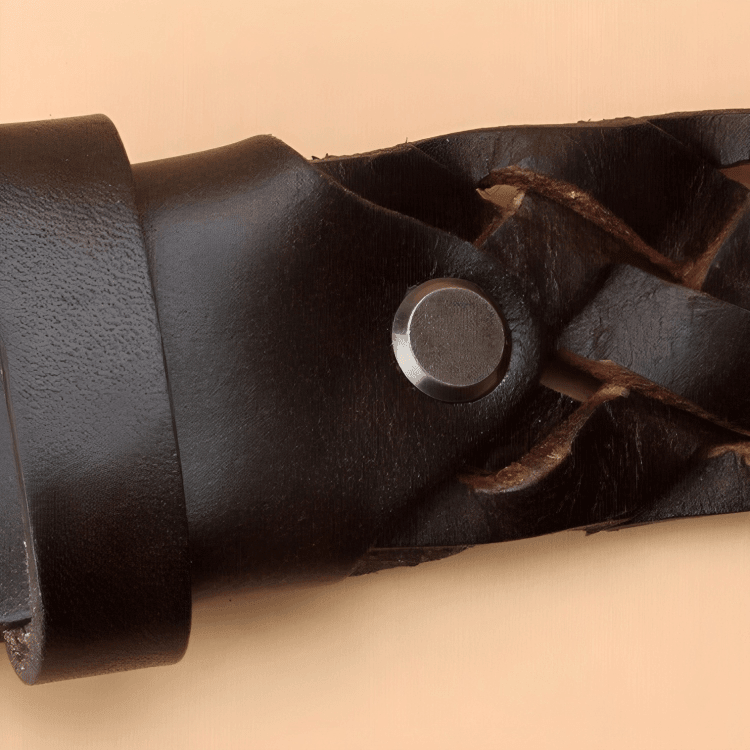 Masui Men's Braided Leather Belt, alternate angle 10