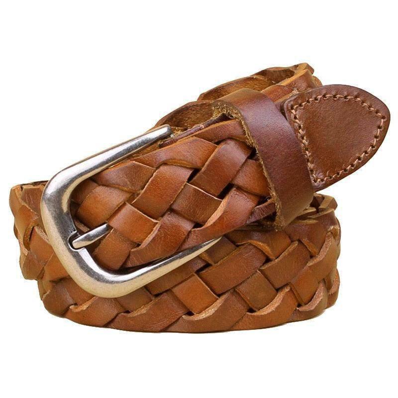 Masui Men's Braided Leather Belt, alternate angle 1
