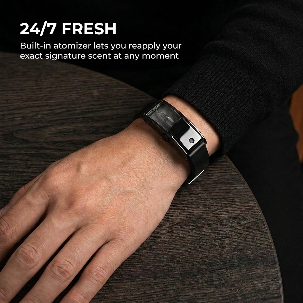 Noir Aura Refillable Cologne Bracelet, alternate angle 2