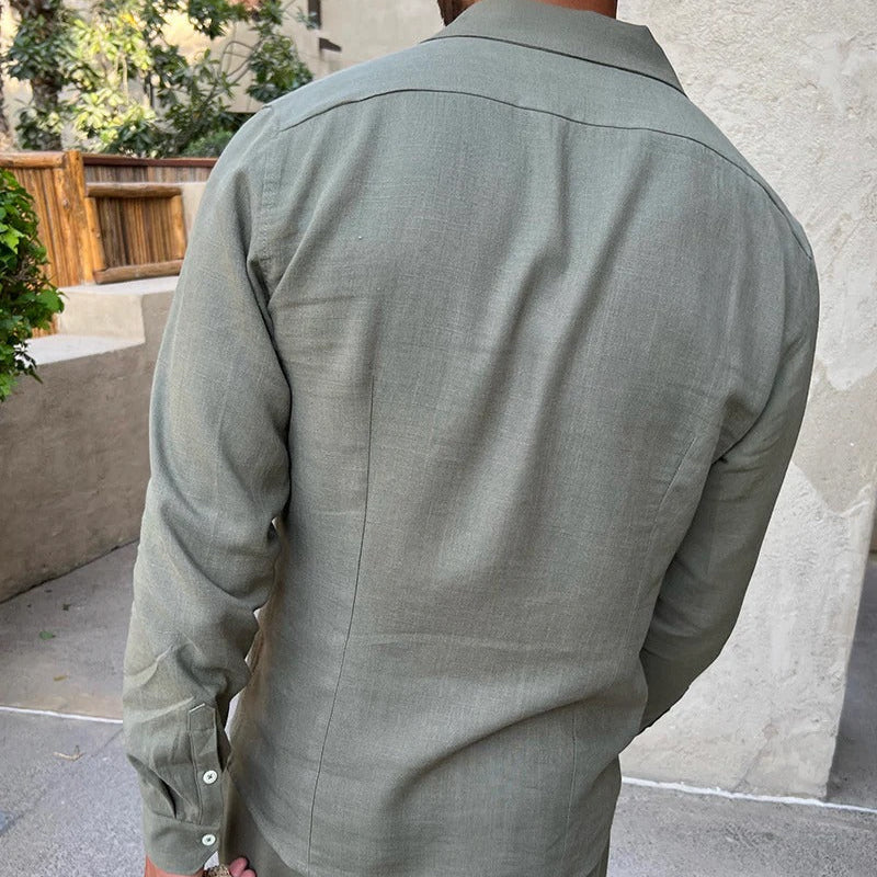 Capri Men's Linen Shirt, alternate angle 9