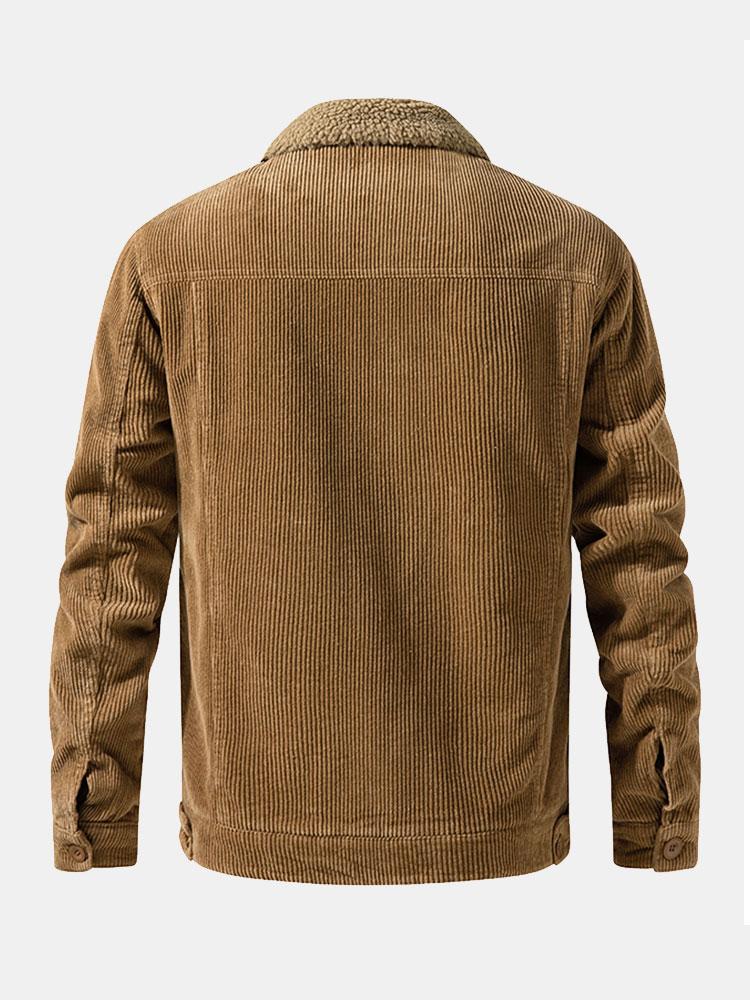 Men's Teddy-Fleece Lined Corduroy Jacket, alternate angle 7