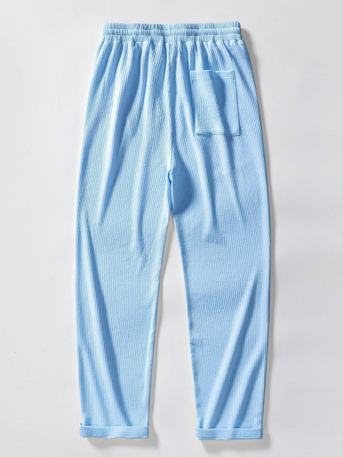 Men's Textured V-Neck Polo & Trousers Set, alternate angle 16