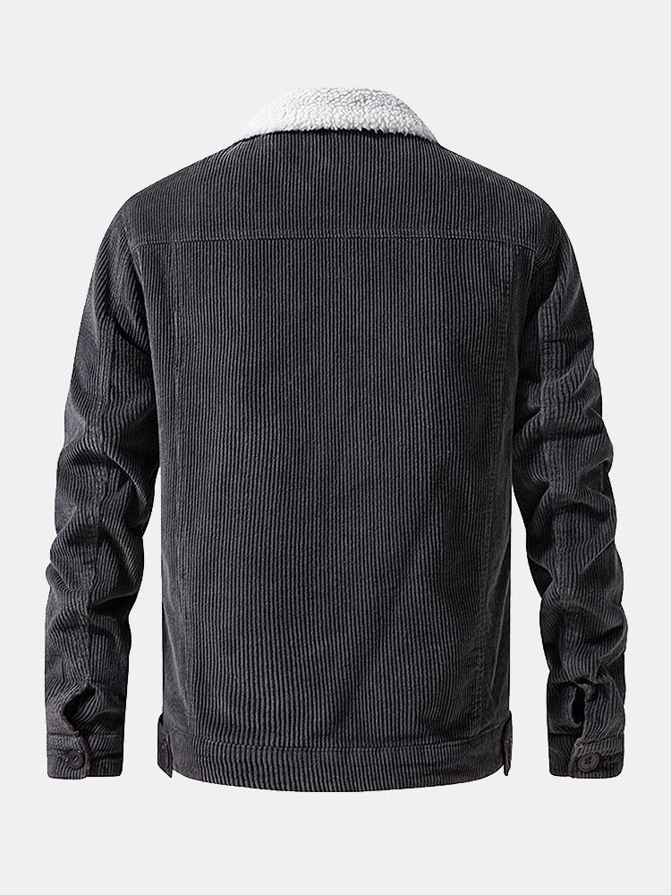 Men's Teddy-Fleece Lined Corduroy Jacket, alternate angle 4