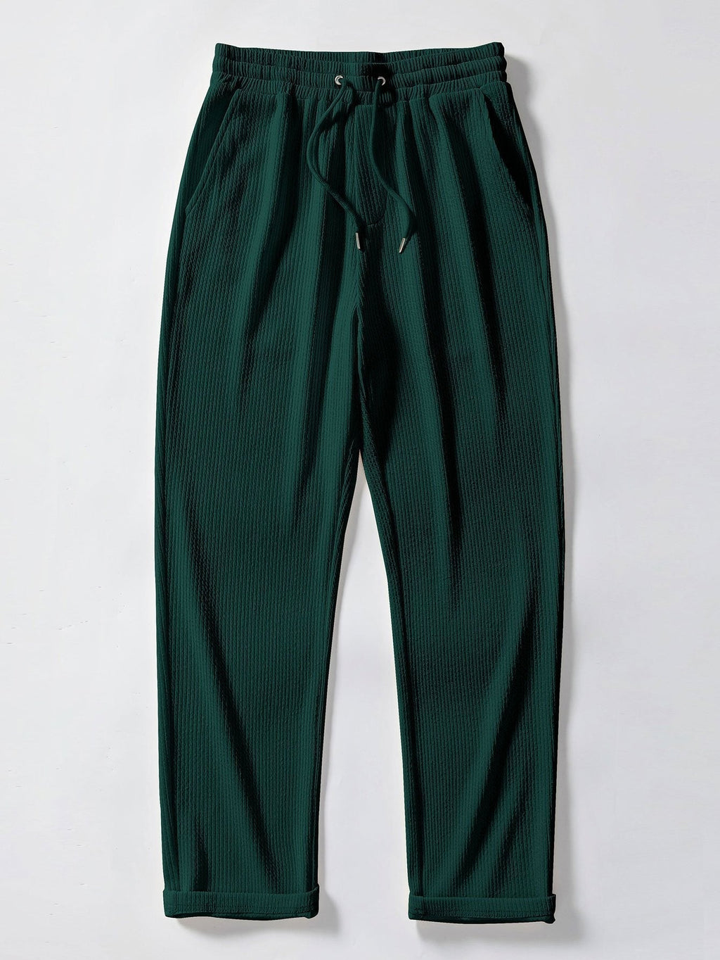 Men's Textured V-Neck Polo & Trousers Set, alternate angle 18