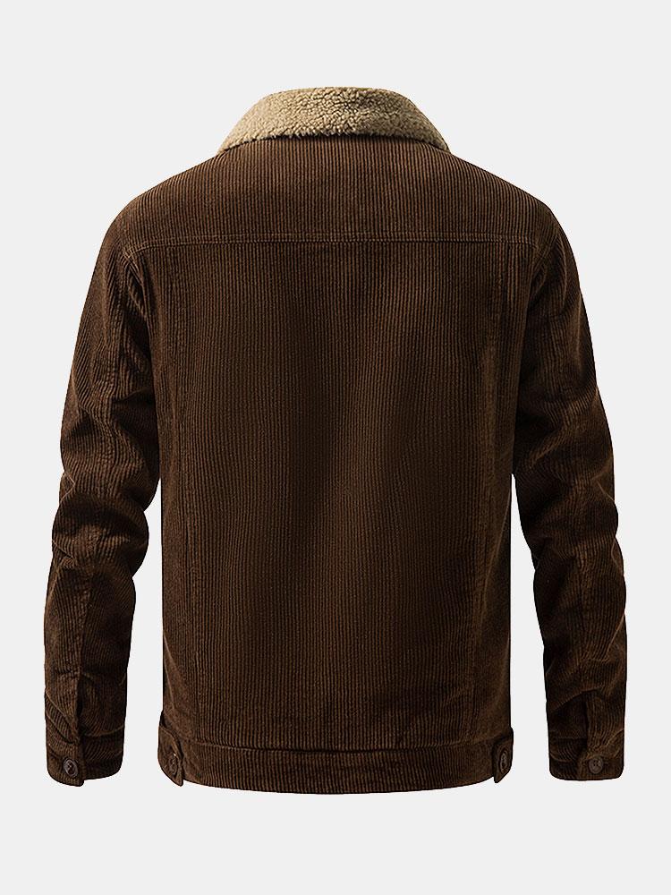 Men's Teddy-Fleece Lined Corduroy Jacket, alternate angle 1