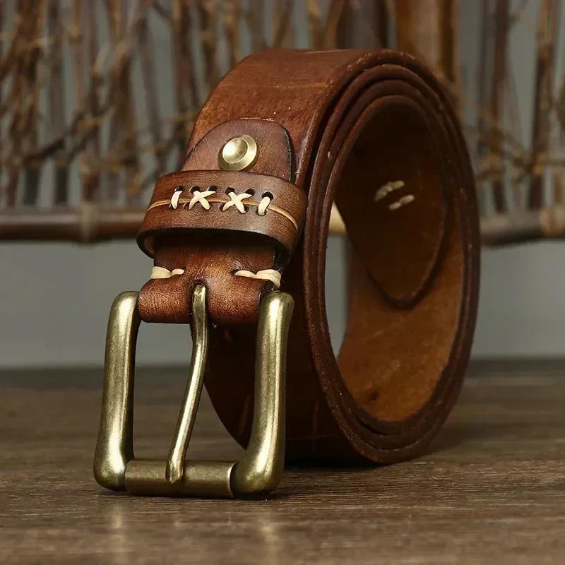 Everest Men's Full-Grain Leather Belt photographed for Eaton Row Co.