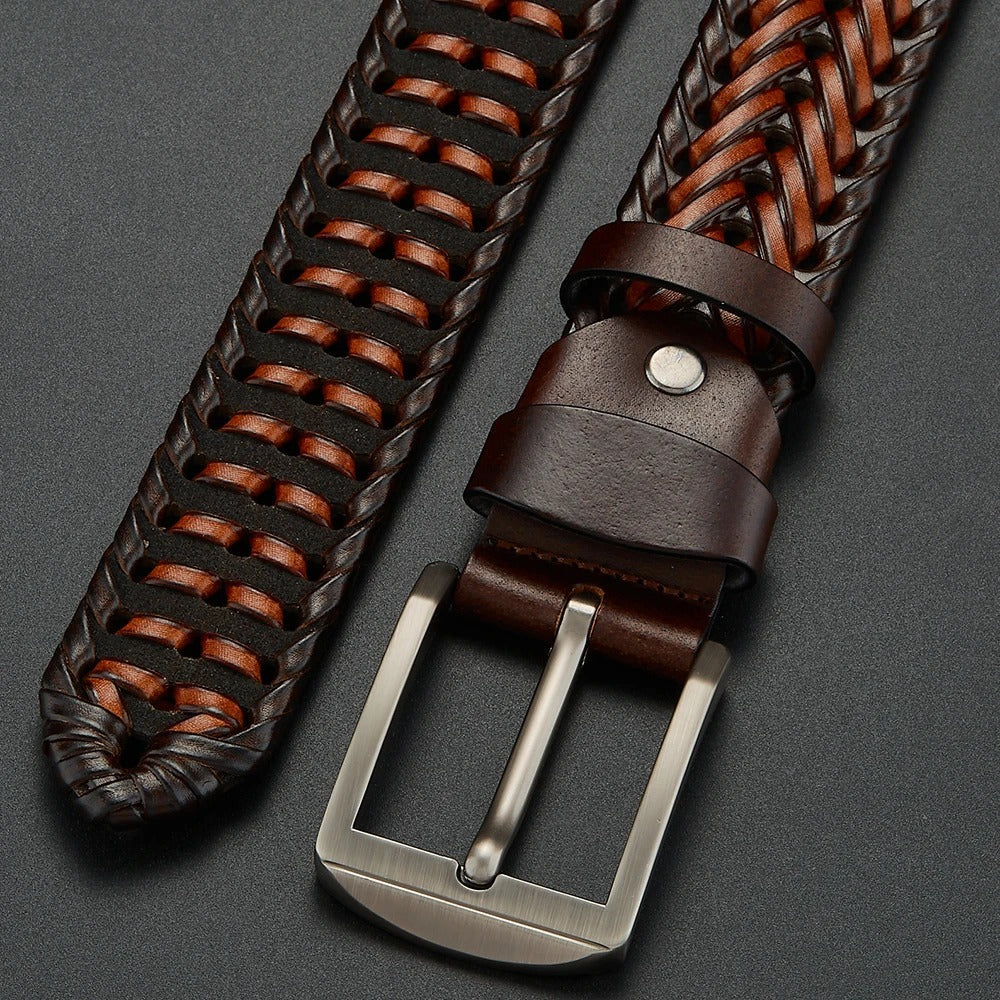 Men's Handcrafted Braided Leather Belt, alternate angle 7