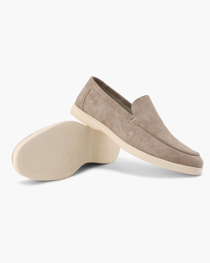 Men's Old Money Suede Loafers photographed for Eaton Row Co.