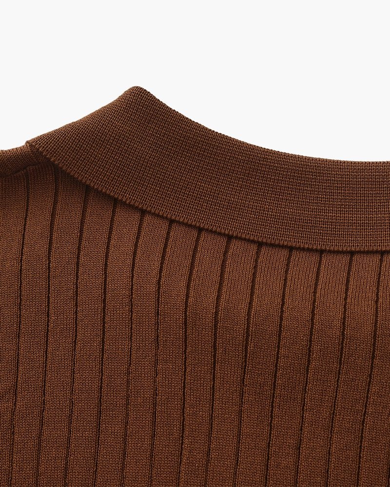 Men's Premium Ribbed Knit Polo Shirt, alternate angle 14