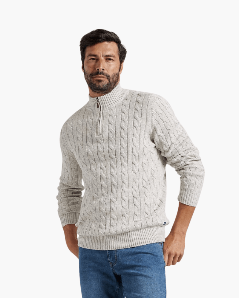 Verbier Men's Cotton Half-Zip Jumper, alternate angle 1