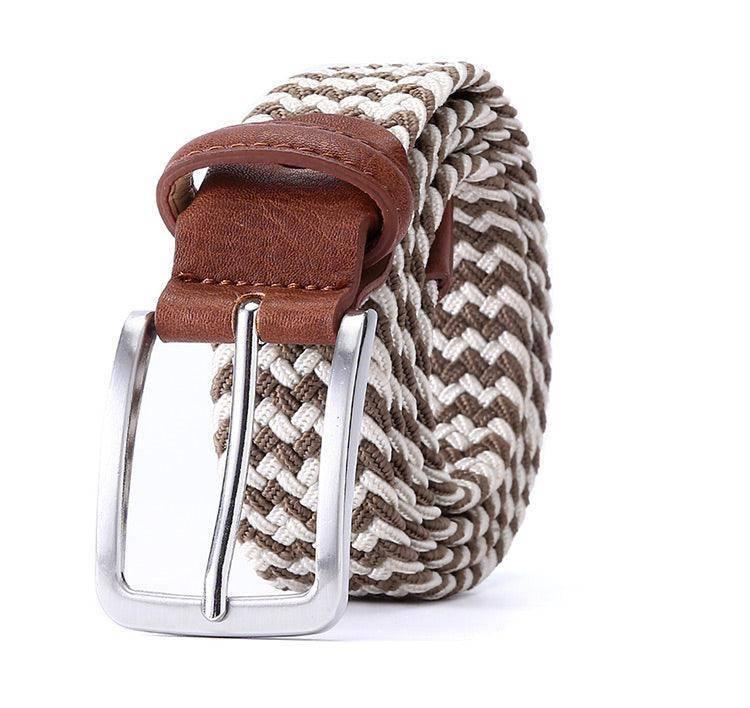 Zviadi Men's Elastic Braided Belt photographed for Eaton Row Co.